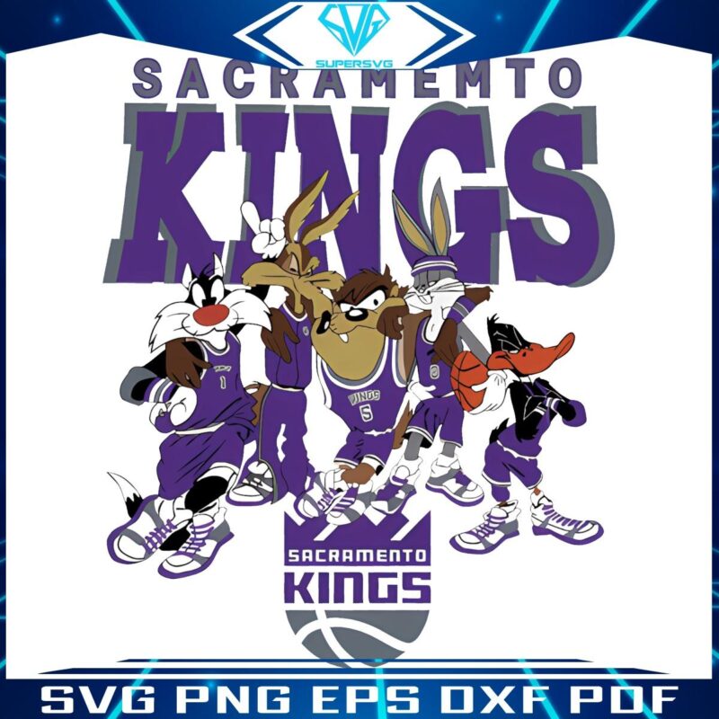 Sacramento Kings Looney Tunes NBA Basketball in PNG Style