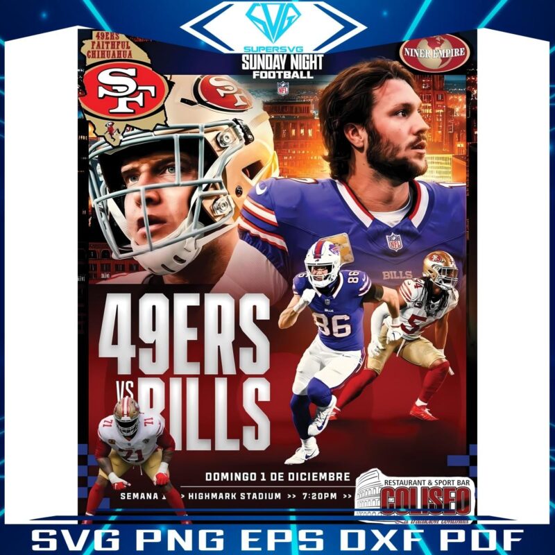 San Francisco 49Ers Vs Buffalo Bills Sunday Night Football PNG