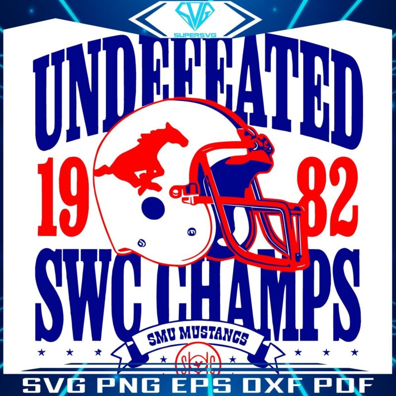 SMU Mustangs 1982 SWC Champs Undefeated Glory SVG