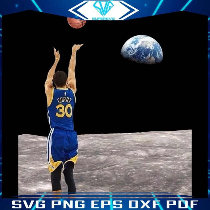 Stephen Curry Throws The Ball Into Space PNG