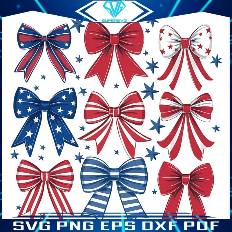 Stunning SVG Bows in Red White and Blue