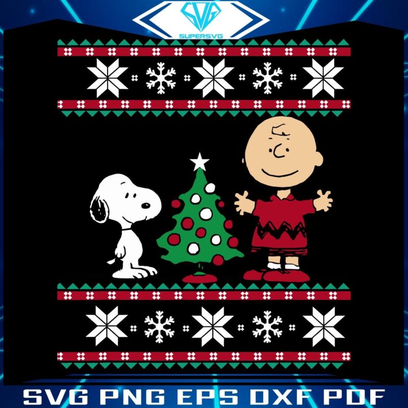 SVG of Peanuts Snoopy Charlies Festive Christmas Tree