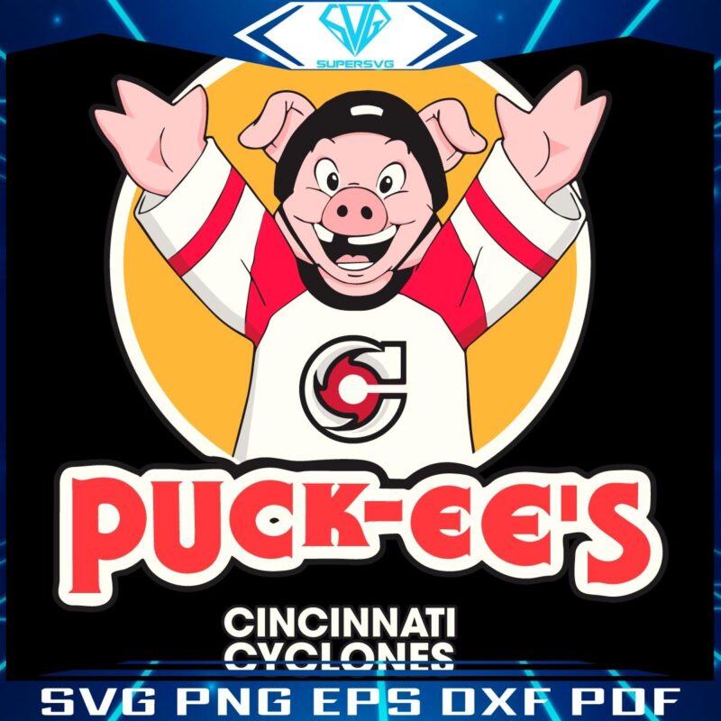 SVG of Puck Ees Cincinnati Cyclones Hockey Mascot