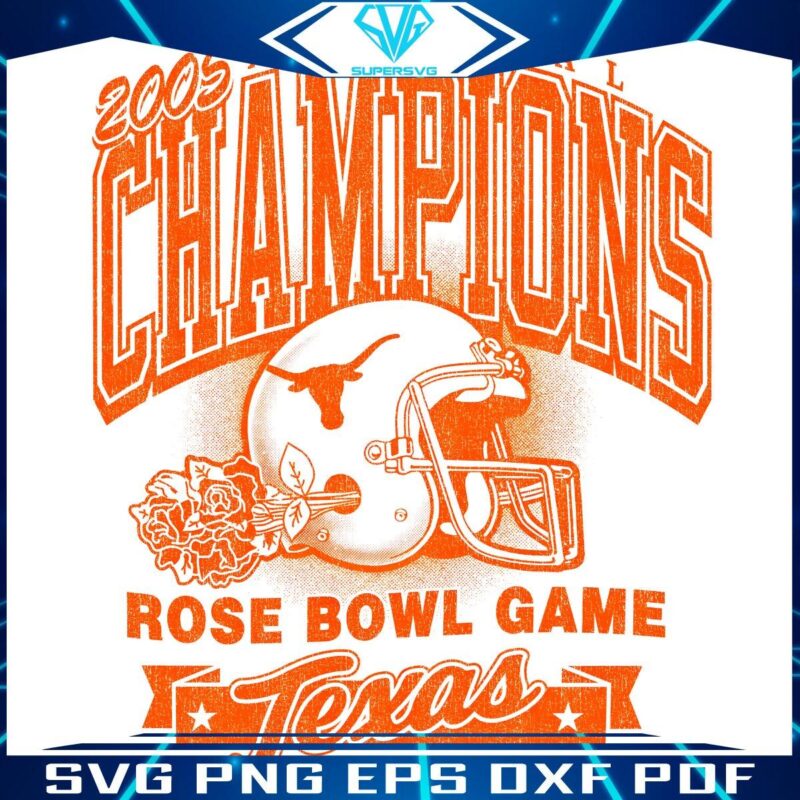 Texas Longhorns Retro Rose Bowl Champions in PNG