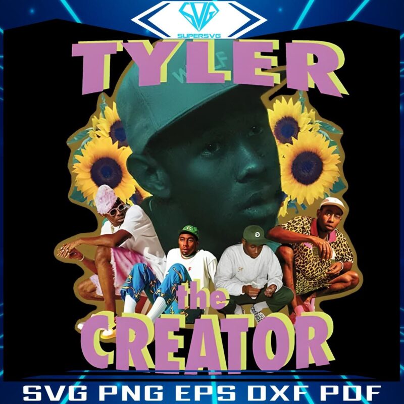 Tyler The Creator Sunflower Retro 90s Rapper PNG Art