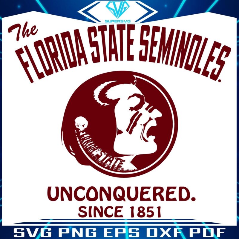 Unconquered Vintage Florida State Seminoles Football SVG