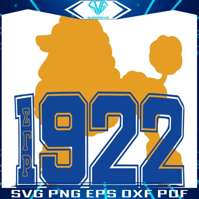 Vintage 1922 Sigma Gamma Rho Poodle SVG Design