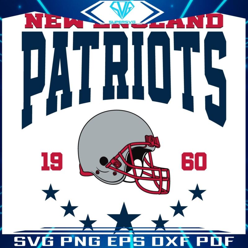 Vintage 1960 Patriots Helmet SVG Classic Football Art