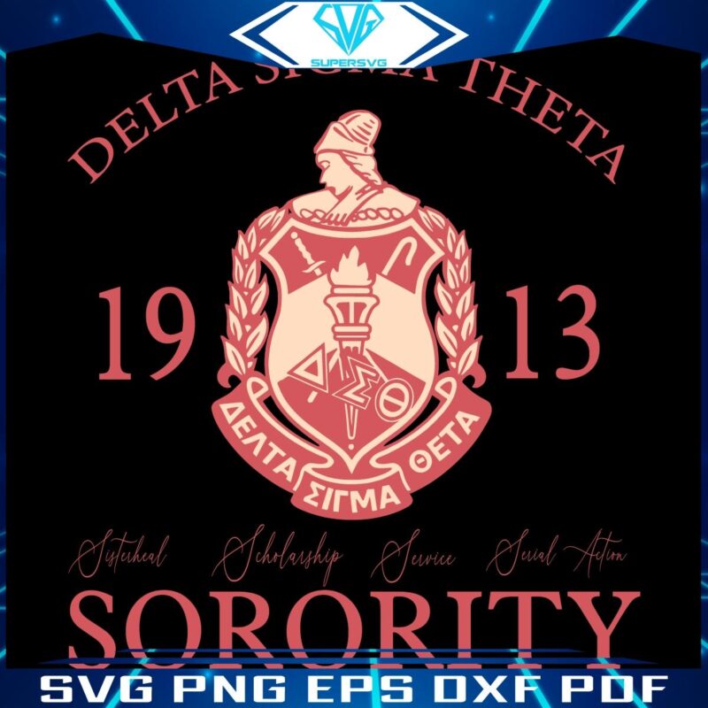 Vintage Delta Sigma Theta Logo SVG Established 1913