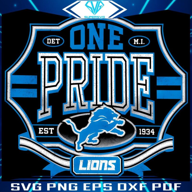 Vintage Detroit Lions Logo One Pride Since 1934 PNG