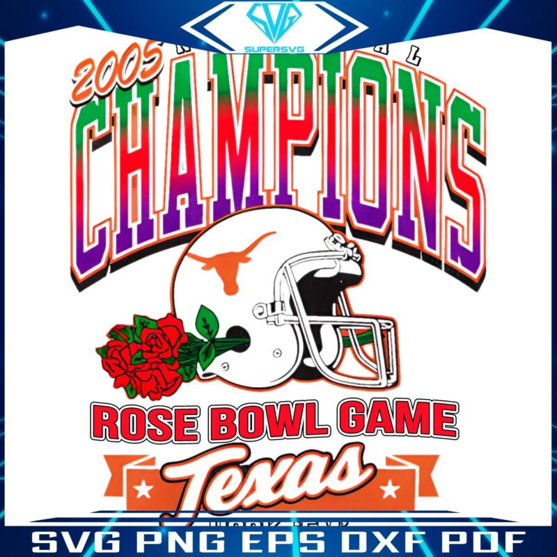 Vintage Rose Bowl Champs Texas Hook Em SVGPNG