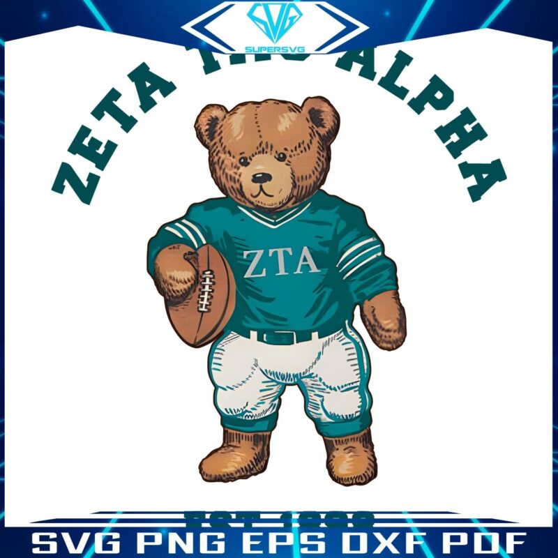 Zeta Tau Alpha 1898 Sorority Teddy Bear SVGPNG Delight