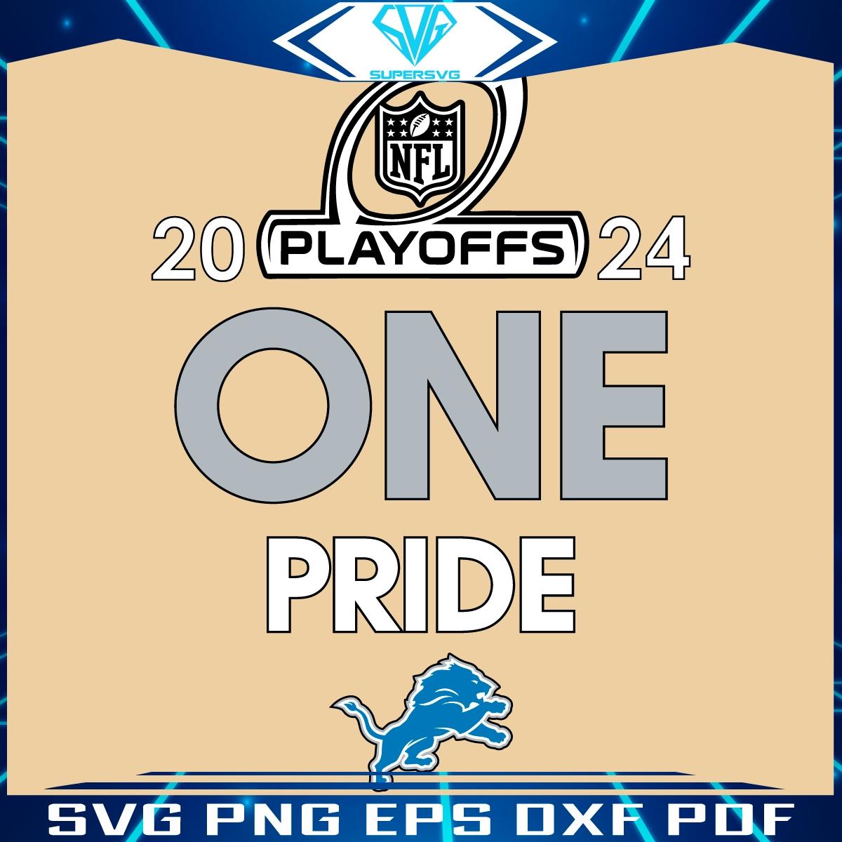 2024 NFL Playoffs Detroit Lions One Pride SVG Art