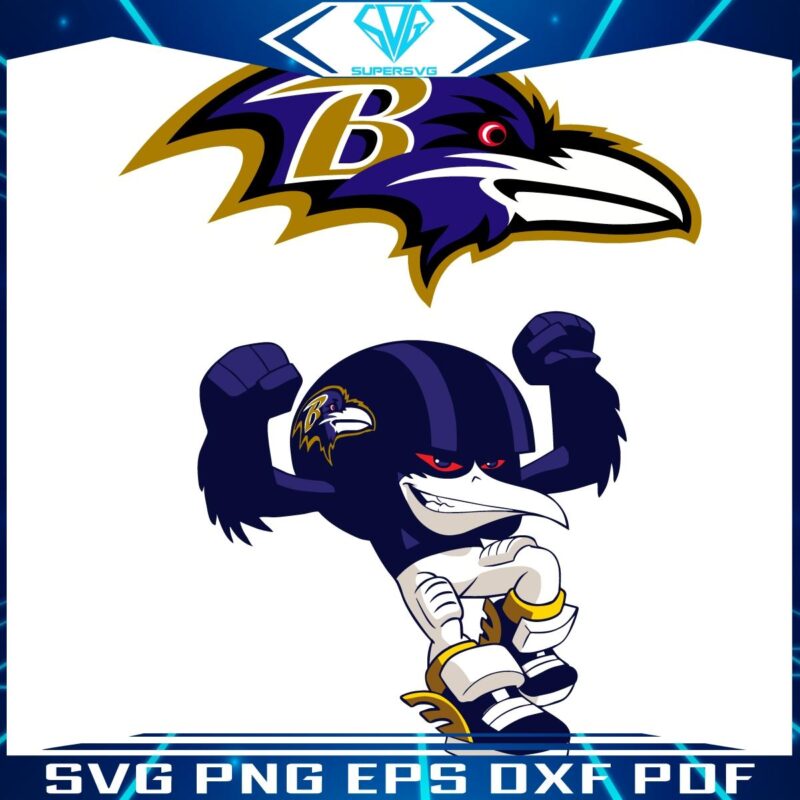 Baltimore Ravens NFL Rush Zone Cartoon Character SVG Design