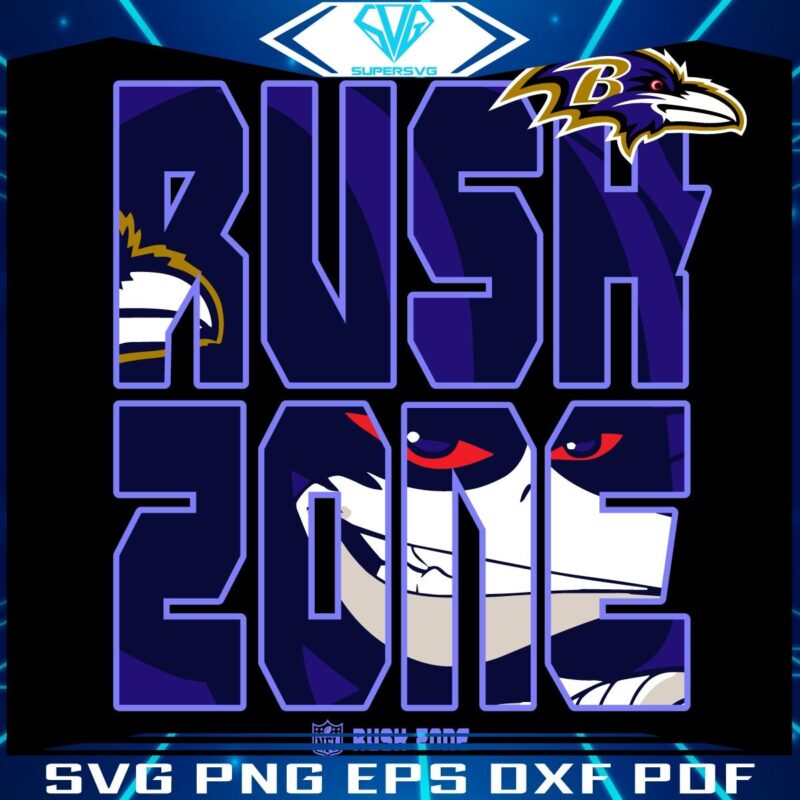 Baltimore Ravens NFL Rush Zone Cartoon Logo SVG Design