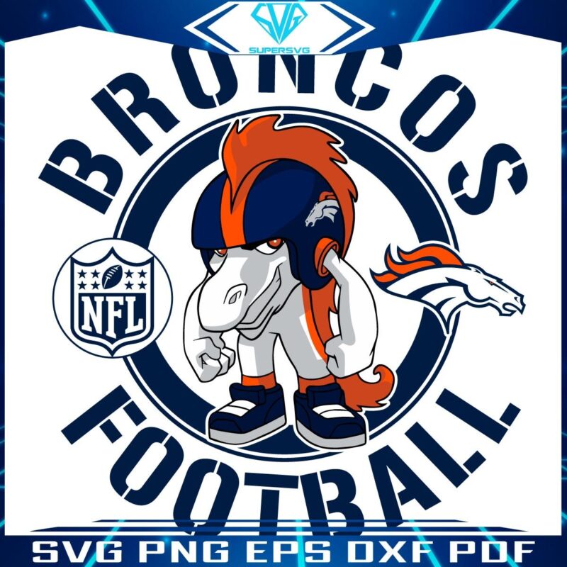 Broncos NFL Rush Zone Character SVG Cartoon Fun