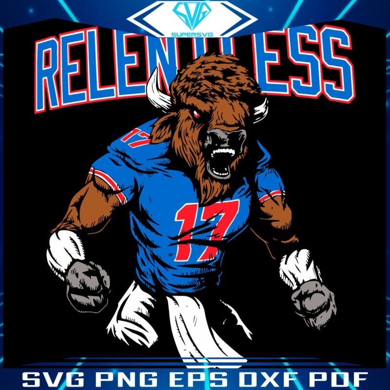 Buffalo Bills Josh Allen Iconic Mascot 17 SVG Design