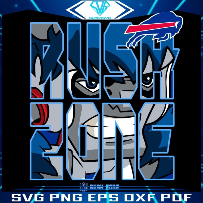 Buffalo Bills NFL Rush Zone Cartoon Logo SVG for Football Fans