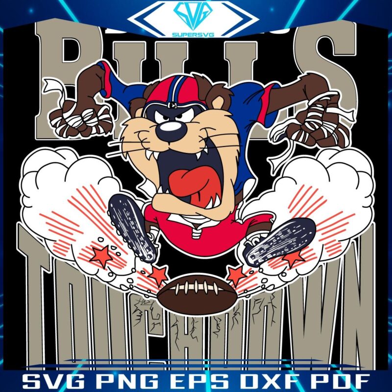 Buffalo Bills Tuchdown Nfl Tasmanian Devil SVG