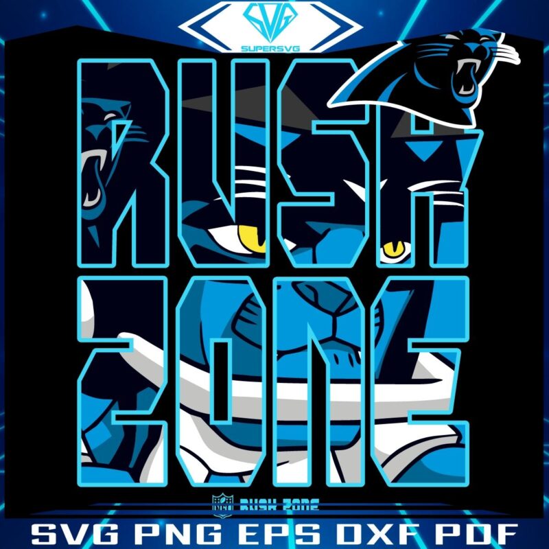 Carolina Panthers NFL Rush Zone Cartoon Logo SVG Design