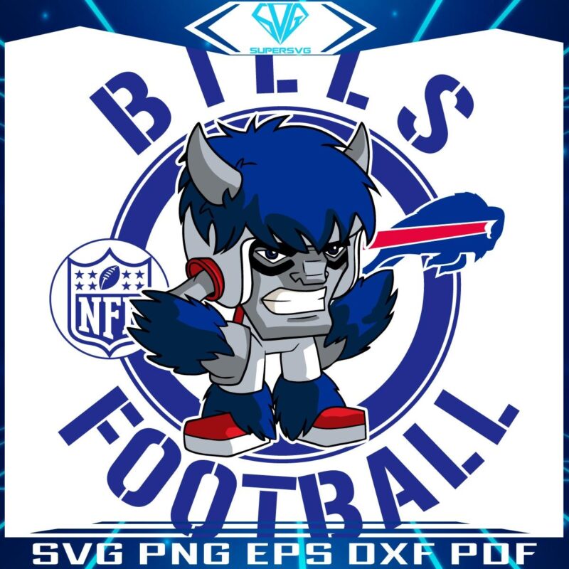 Cartoon Character SVG of NFL Bills Football Rush Zone