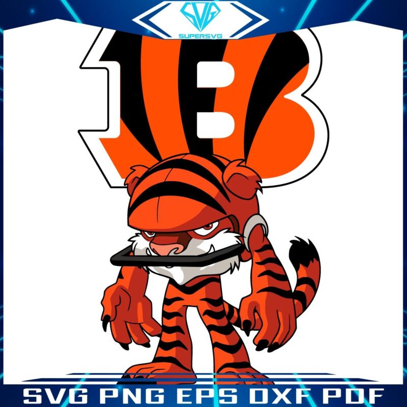 Cartoon Cincinnati Bengals NFL Rush Zone Character SVG Design