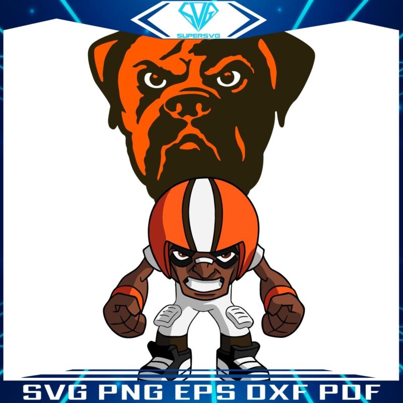 Cartoon Cleveland Browns NFL Rush Zone Character SVG Design