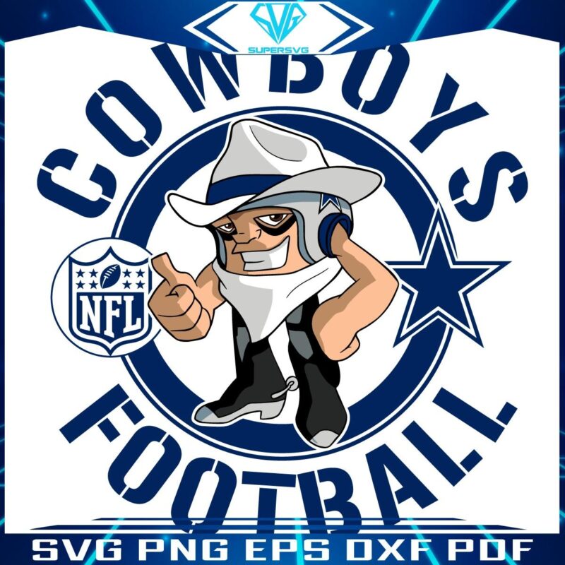 Cartoon Cowboys NFL Rush Zone Character SVG