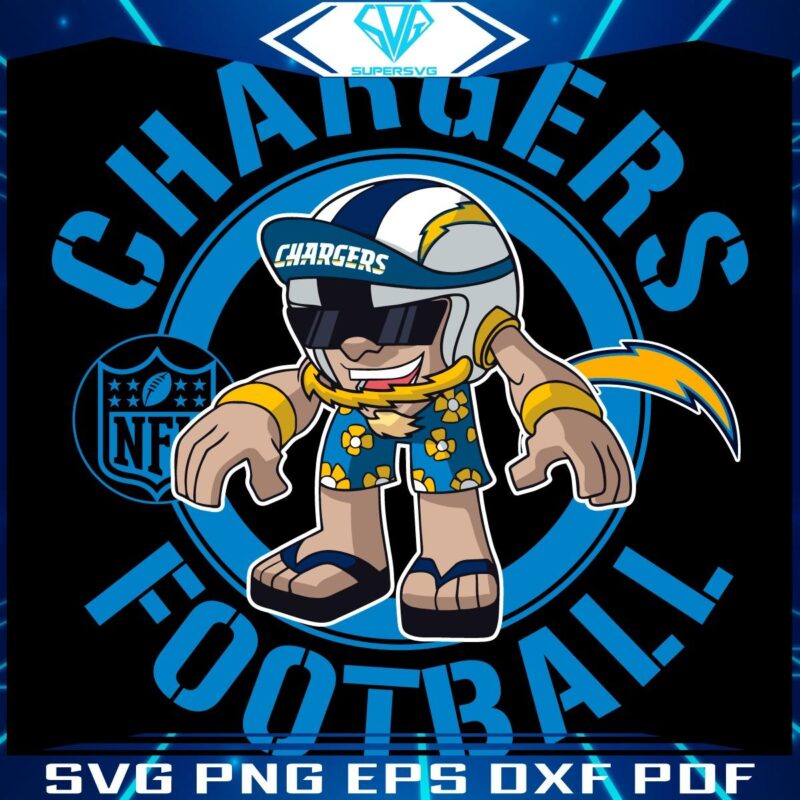 Chargers Football Cartoon Character NFL Rush Zone SVG