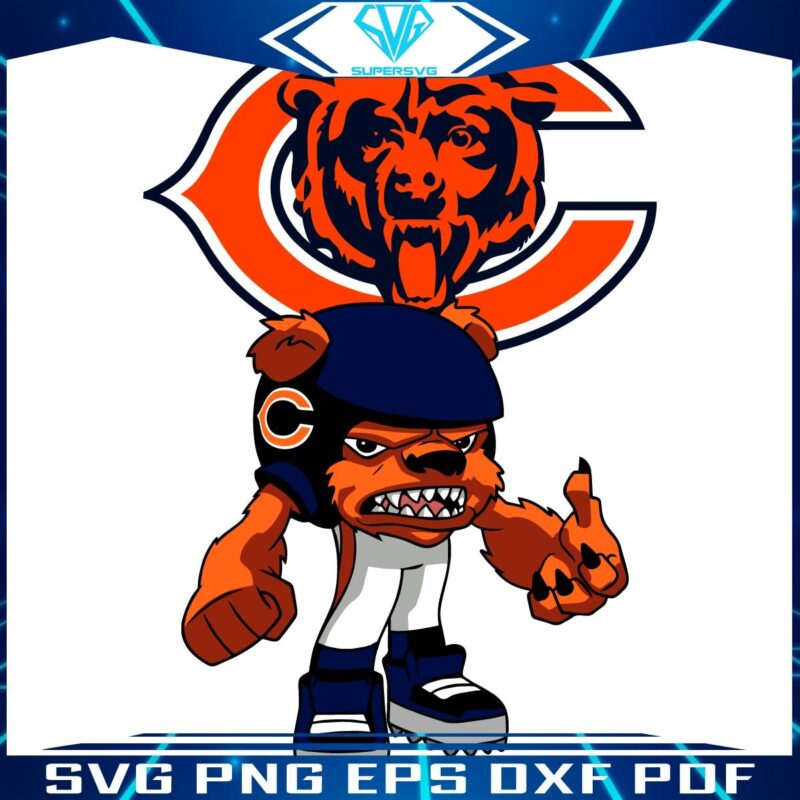 Chicago Bears Cartoon Character SVG NFL Rush Zone Design