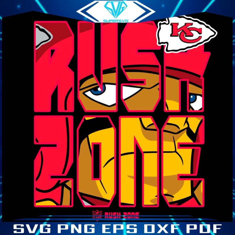 Chiefs Football Logo SVG NFL Rush Zone Cartoon Style