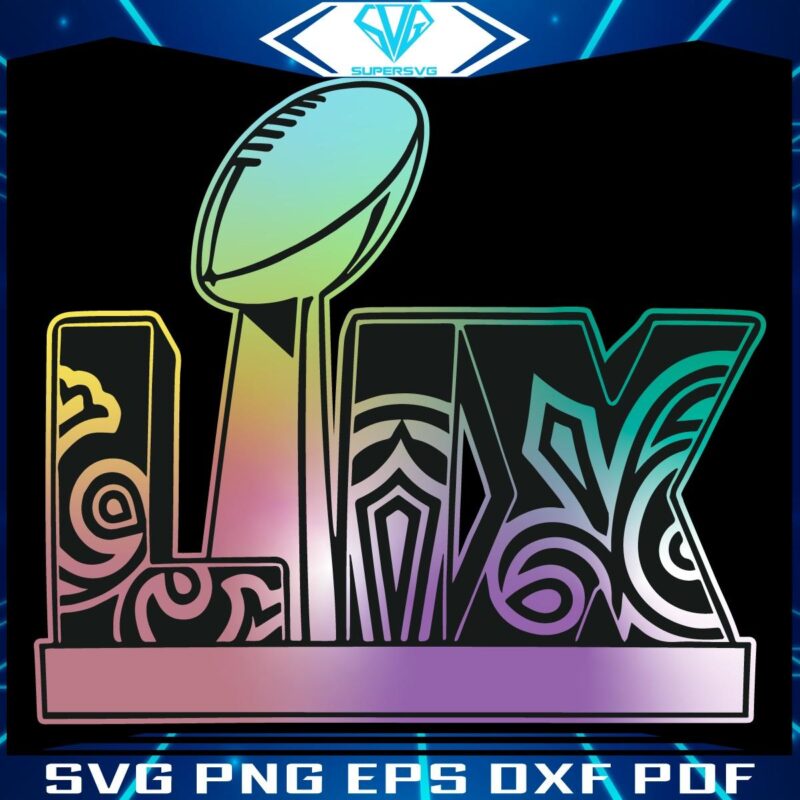 Colorfull Super Bowl Lix Trophy Logo SVG
