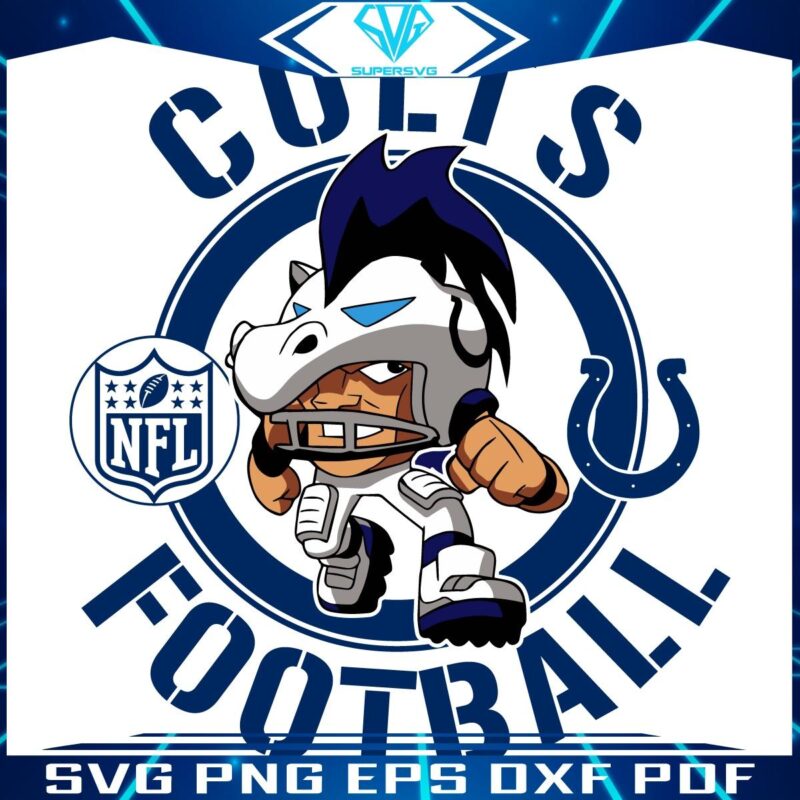 Colts Football Cartoon Character NFL Rush Zone SVG Magic