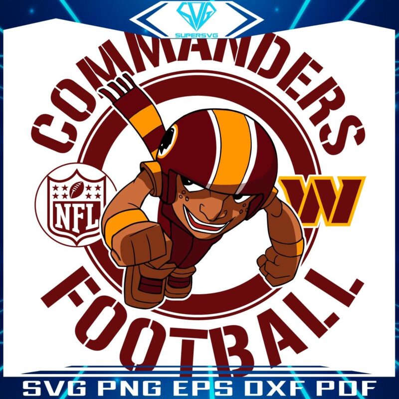 Commanders NFL Rush Zone Cartoon Character SVG Design