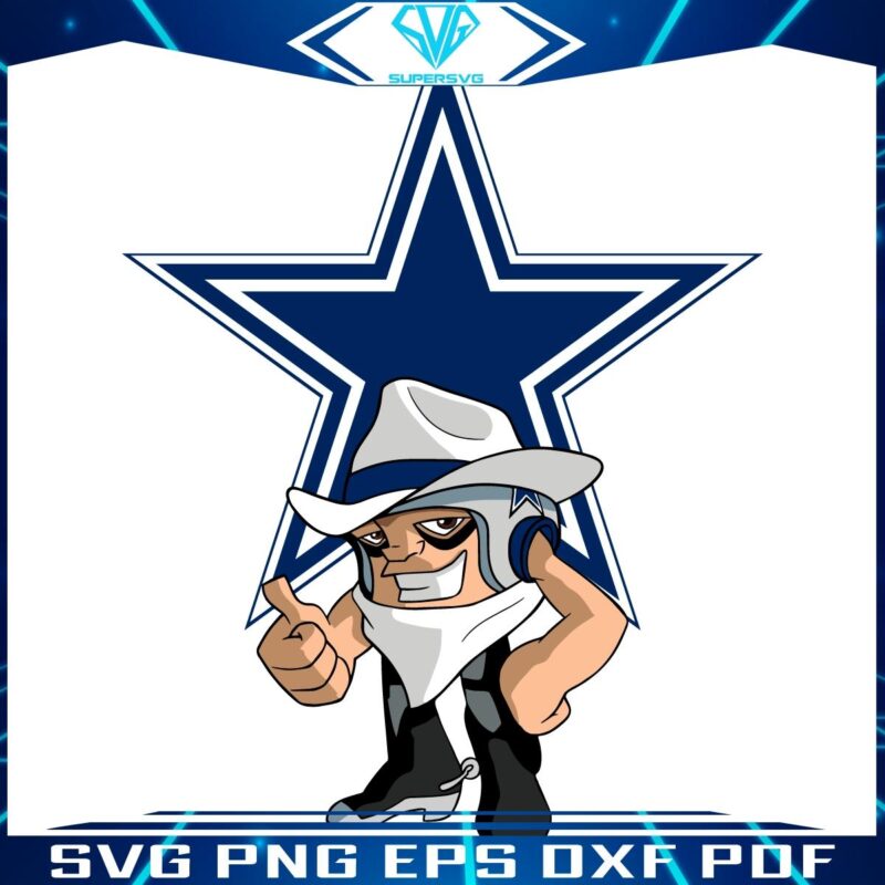 Dallas Cowboys NFL Rush Zone Cartoon Character SVG Design