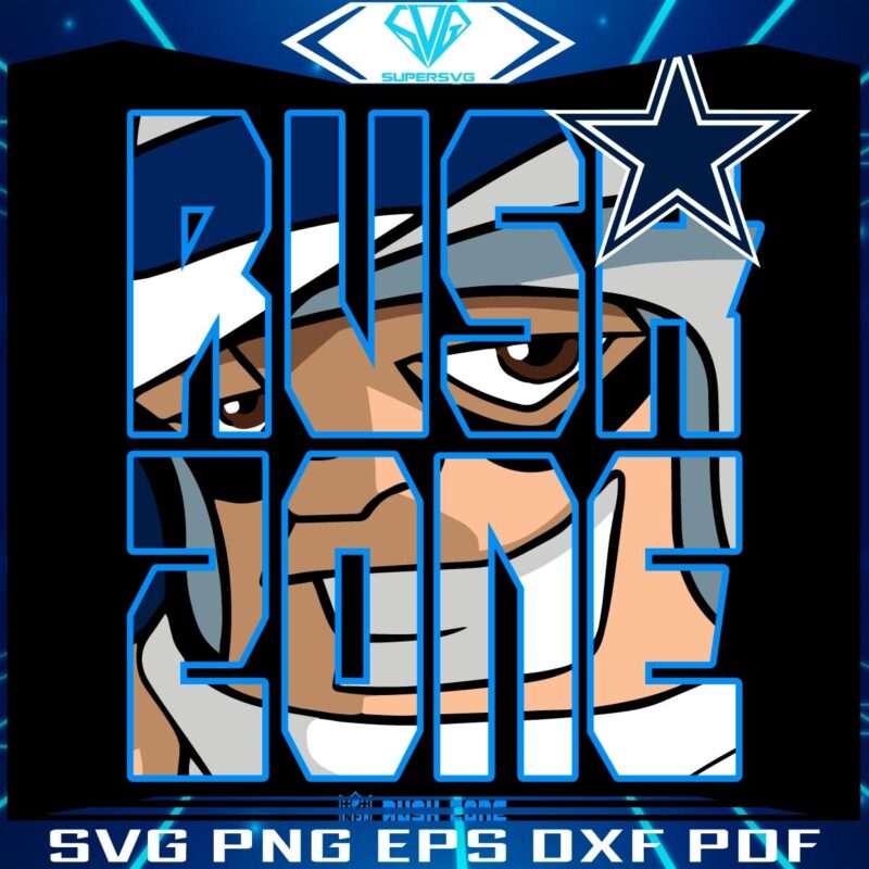 Dallas Cowboys NFL Rush Zone Cartoon Logo in SVG Format