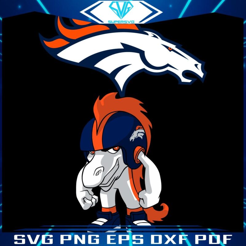 Denver Broncos NFL Rush Zone Cartoon Character SVG Design