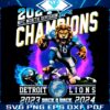 Detroit Lions 2024 NFC North Champs in Stunning PNG