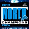 Detroit Lions 2024 NFC North Champs SVG Design