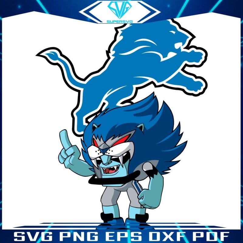 Detroit Lions NFL Rush Zone Cartoon Character SVG Design