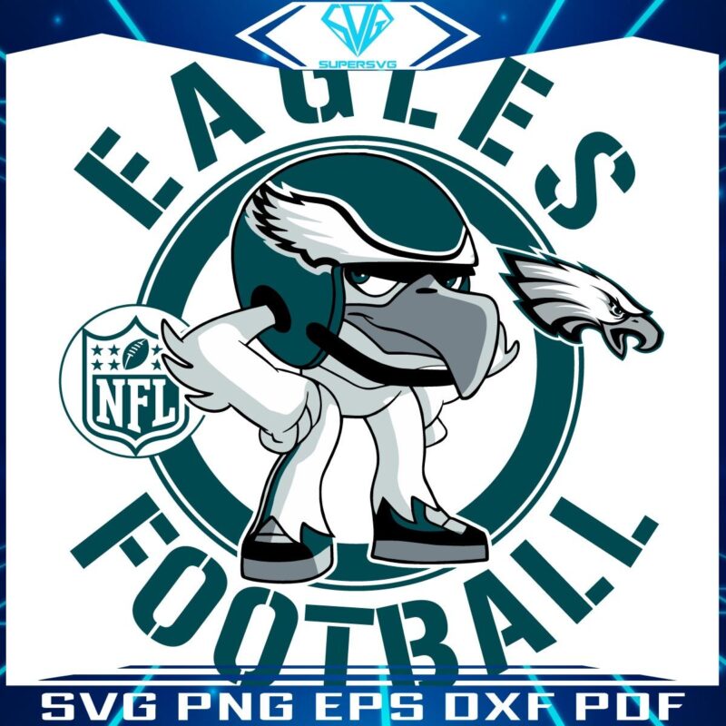 Eagles Football Rush Zone Cartoon Character SVG Design