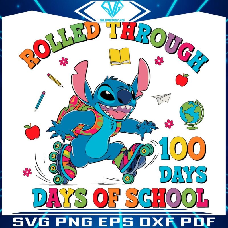 Funny Stitch Celebrates 100 Days of School SVGPNG