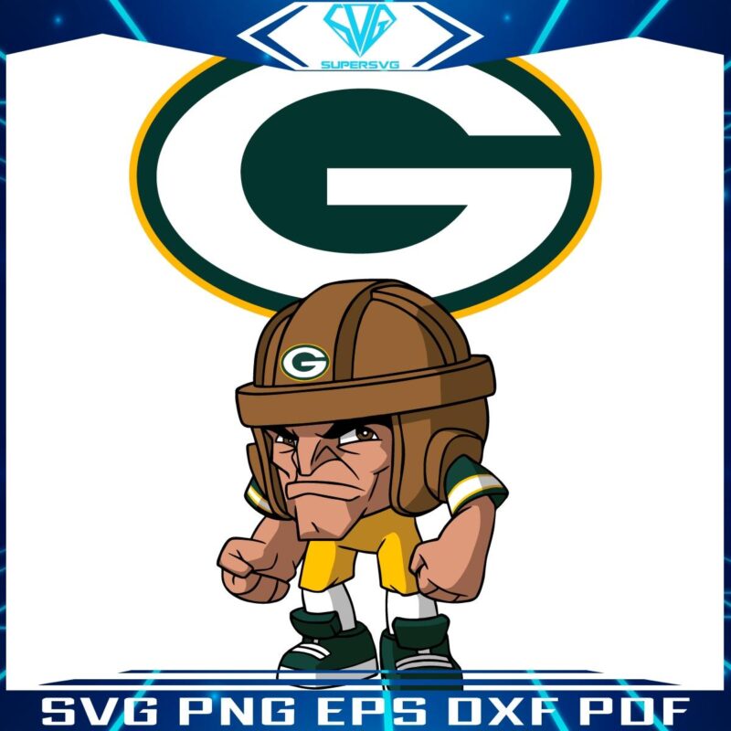 Green Bay Packers NFL Cartoon Character SVG Design