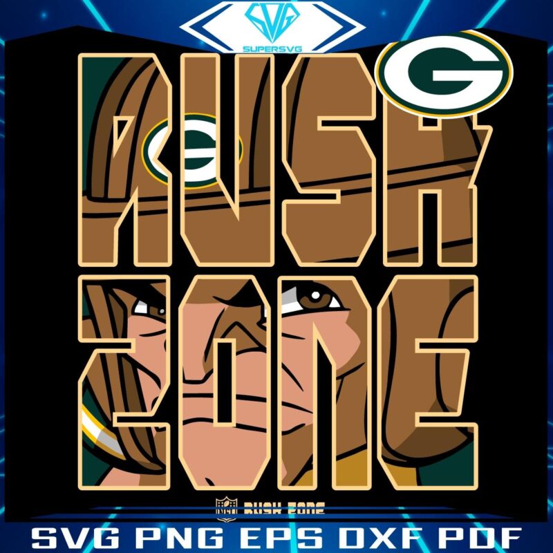 Green Bay Packers NFL Rush Zone Cartoon Logo SVG Download