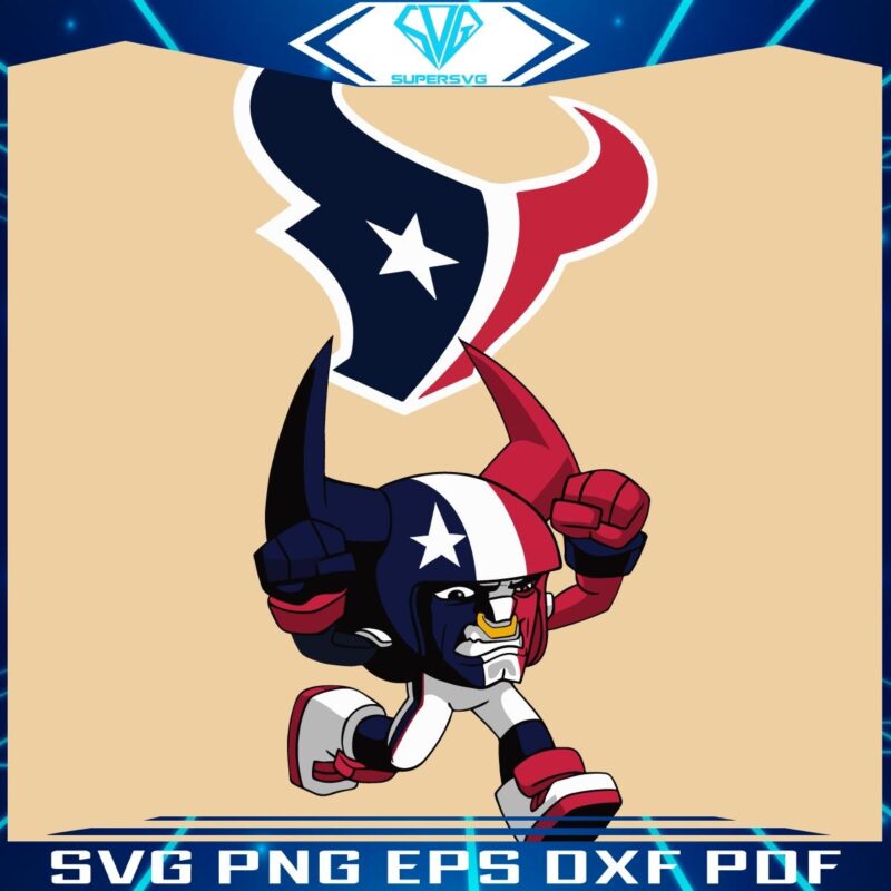 Houston Texans NFL Rush Zone Cartoon Character SVG Design