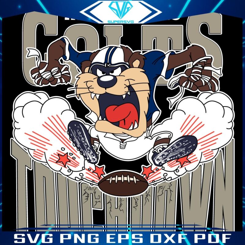Indianapolis Colts Tuchdown Nfl Tasmanian Devil SVG