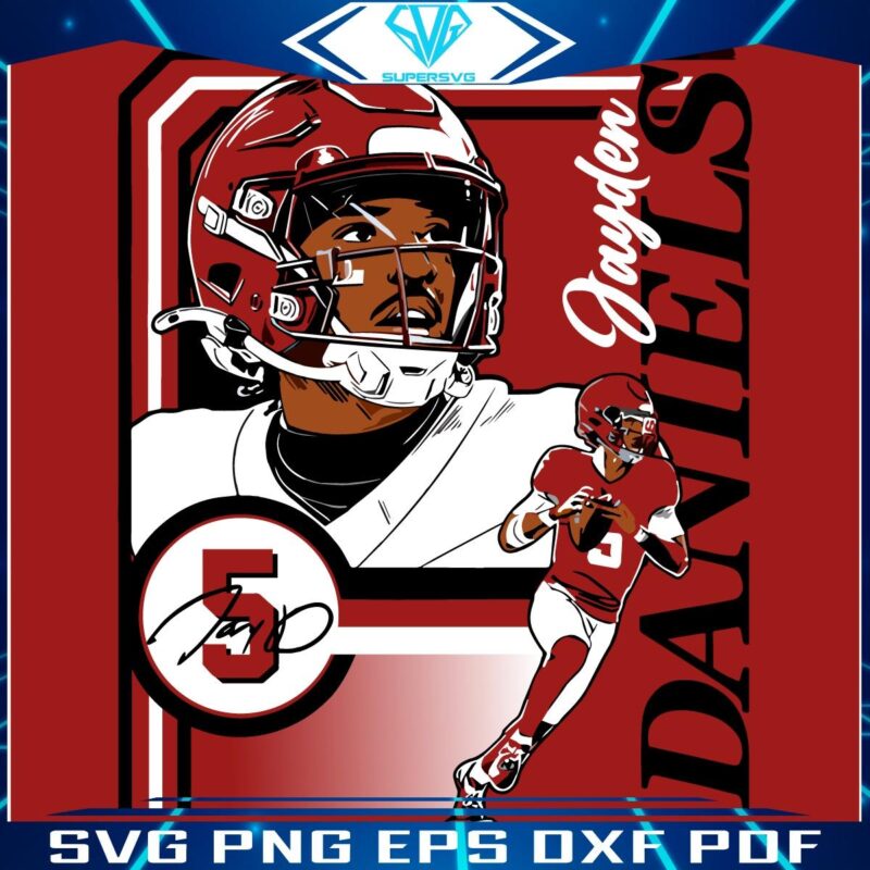 Jayden Daniels Commanders PNG 5Frame Collage Extravaganza