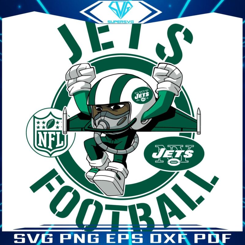 Jets Football Cartoon Hero SVG NFL Rush Zone Adventure