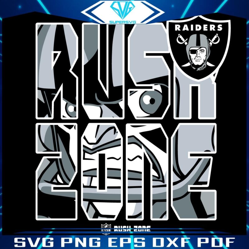 Las Vegas Raiders NFL Rush Zone Cartoon Football Logo SVG