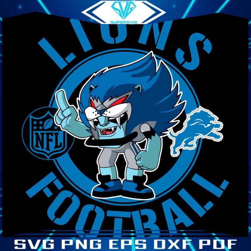 Lions NFL Rush Zone Cartoon Character SVG Design